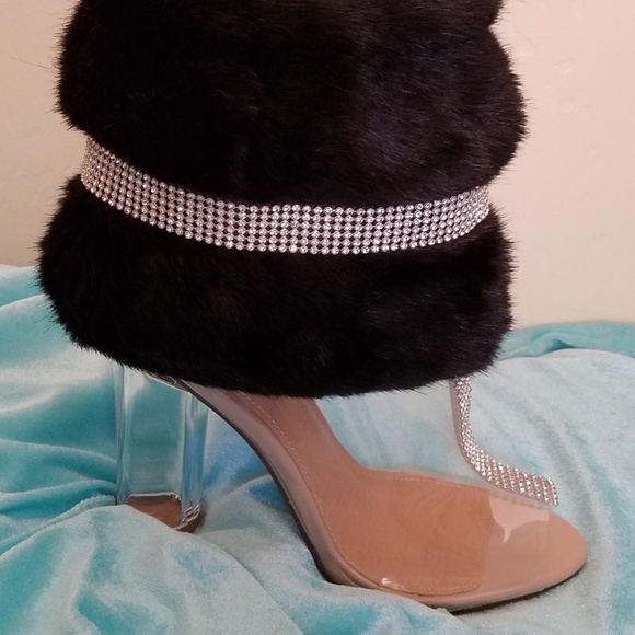 Ice Princess Black Faux Mink Crystal Clear Bridal